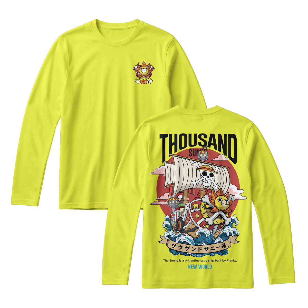 Anime One Piece Thousand Sunny Long Sleeve Tee - RZM016