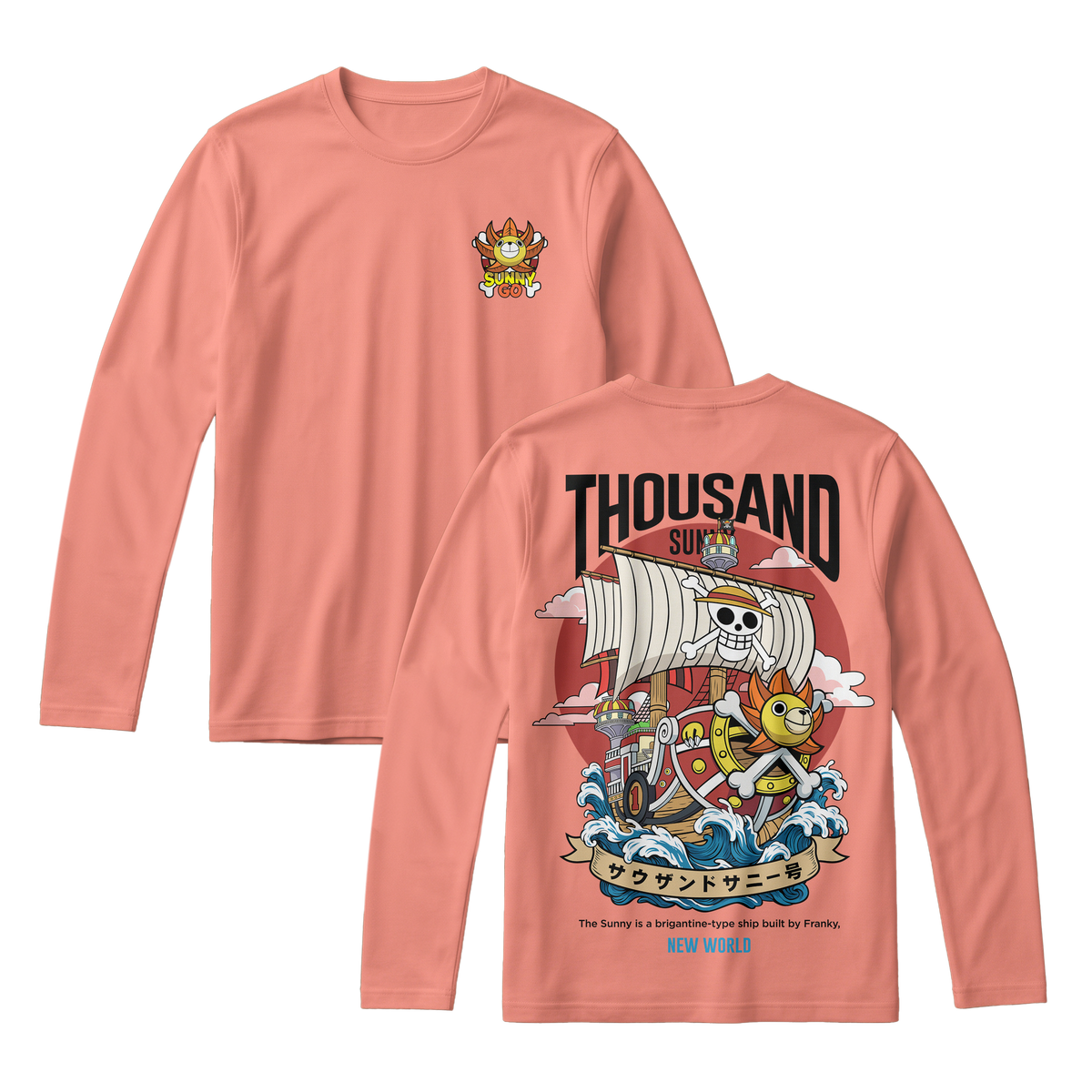 Anime One Piece Thousand Sunny Long Sleeve Tee - RZM016