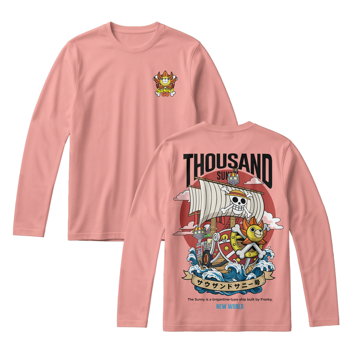 Anime One Piece Thousand Sunny Long Sleeve Tee - RZM016