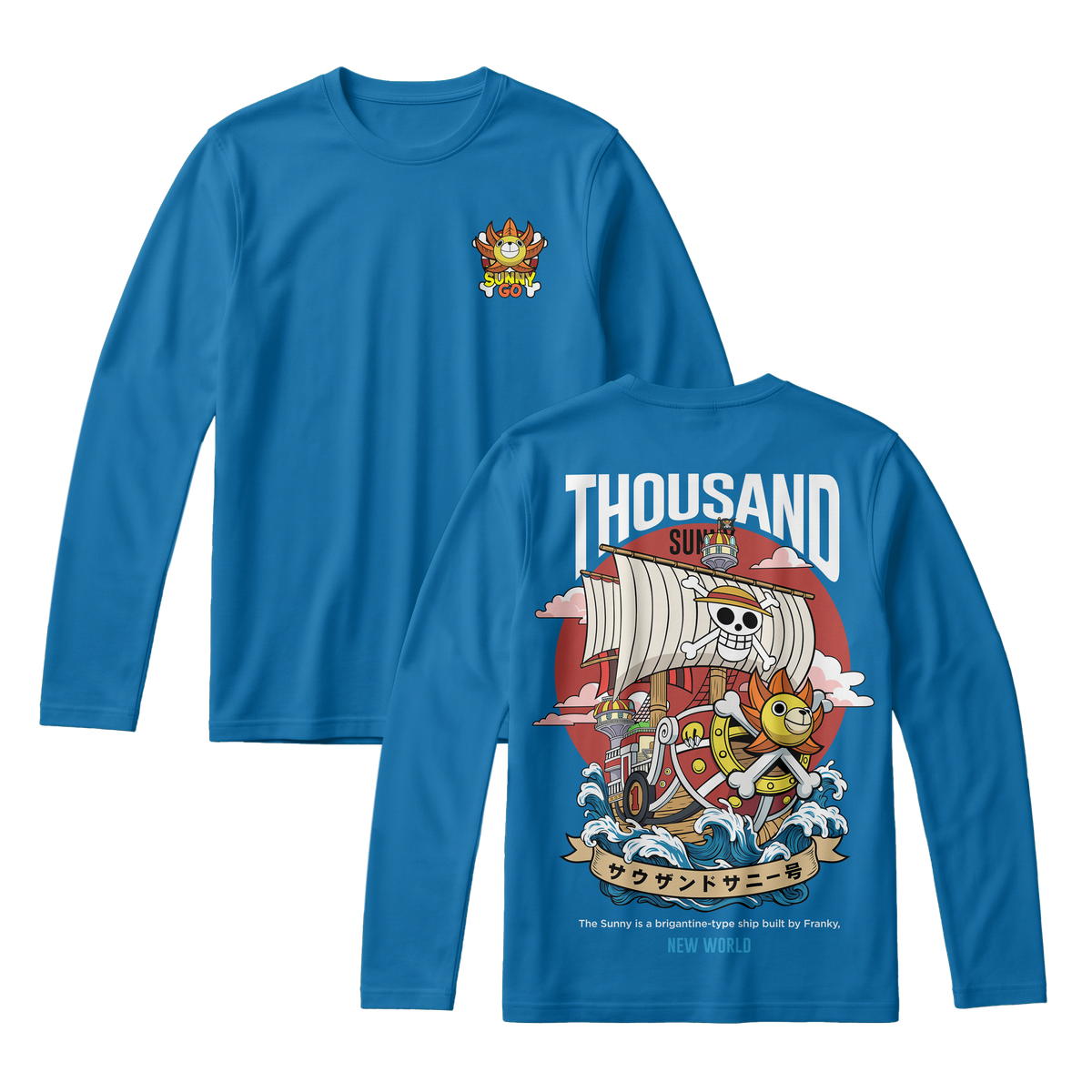 Anime One Piece Thousand Sunny Long Sleeve Tee - RZM016