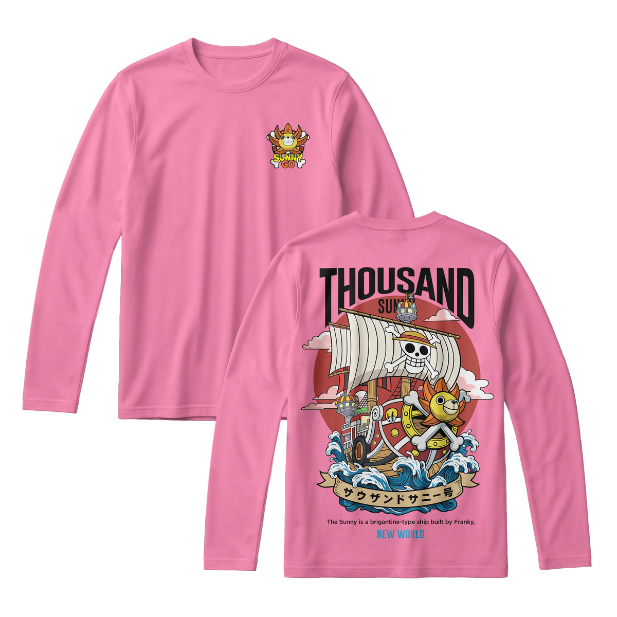 Anime One Piece Thousand Sunny Long Sleeve Tee - RZM016