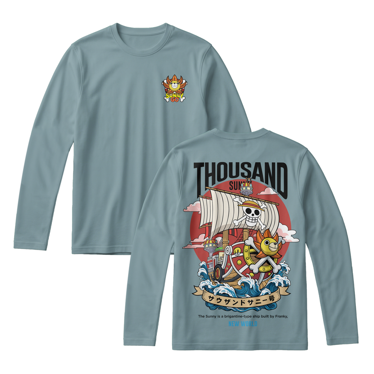 Anime One Piece Thousand Sunny Long Sleeve Tee - RZM016