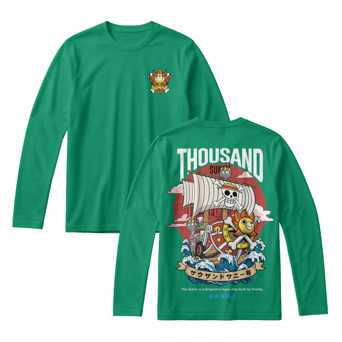 Anime One Piece Thousand Sunny Long Sleeve Tee - RZM016