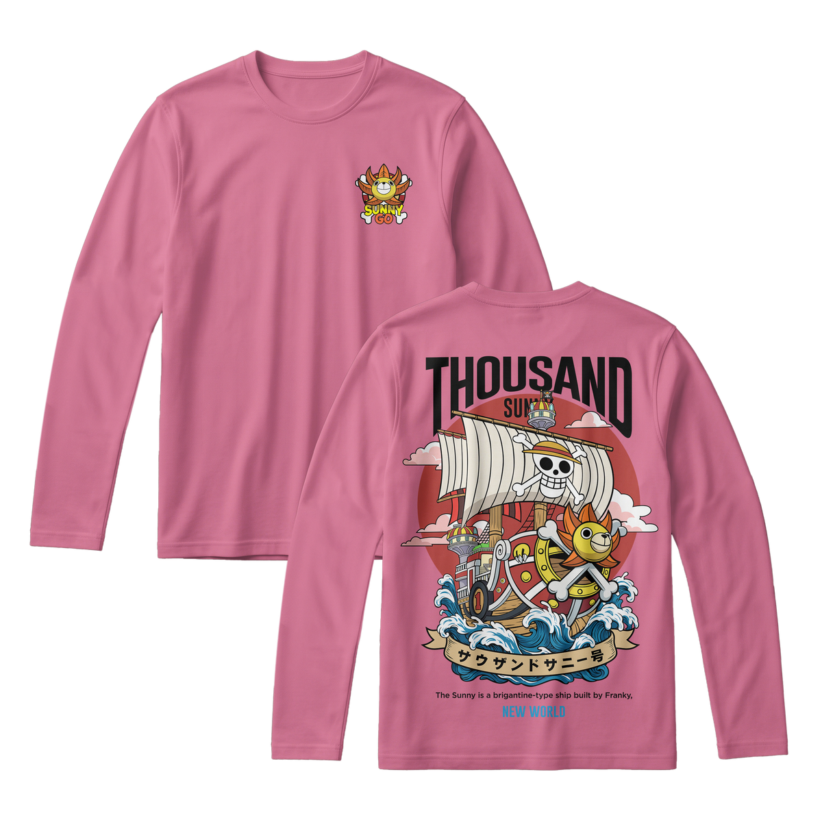 Anime One Piece Thousand Sunny Long Sleeve Tee - RZM016