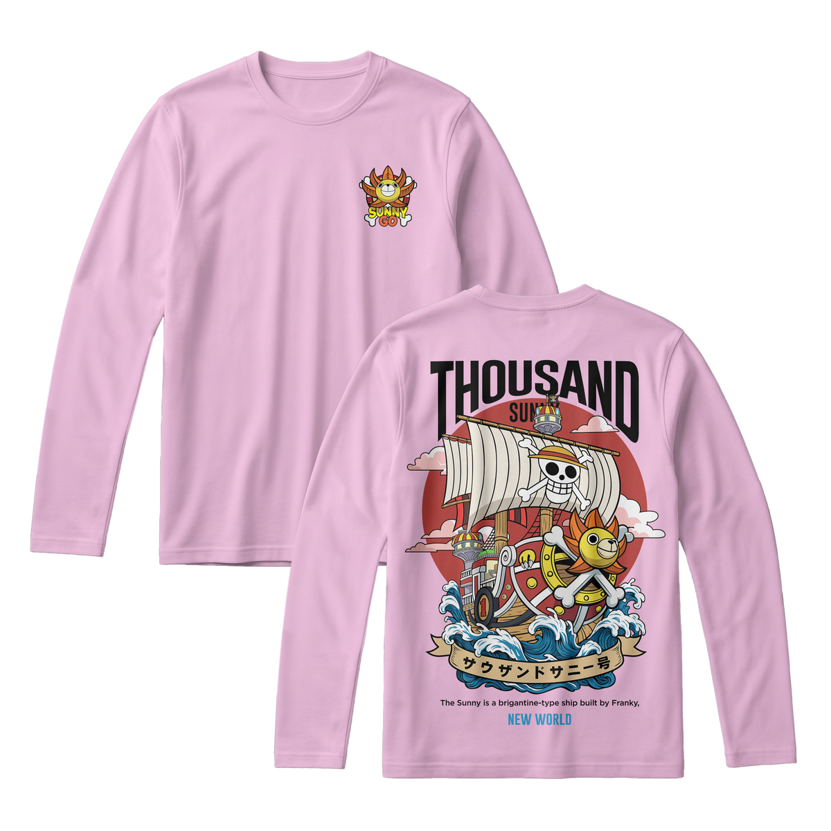 Anime One Piece Thousand Sunny Long Sleeve Tee - RZM016