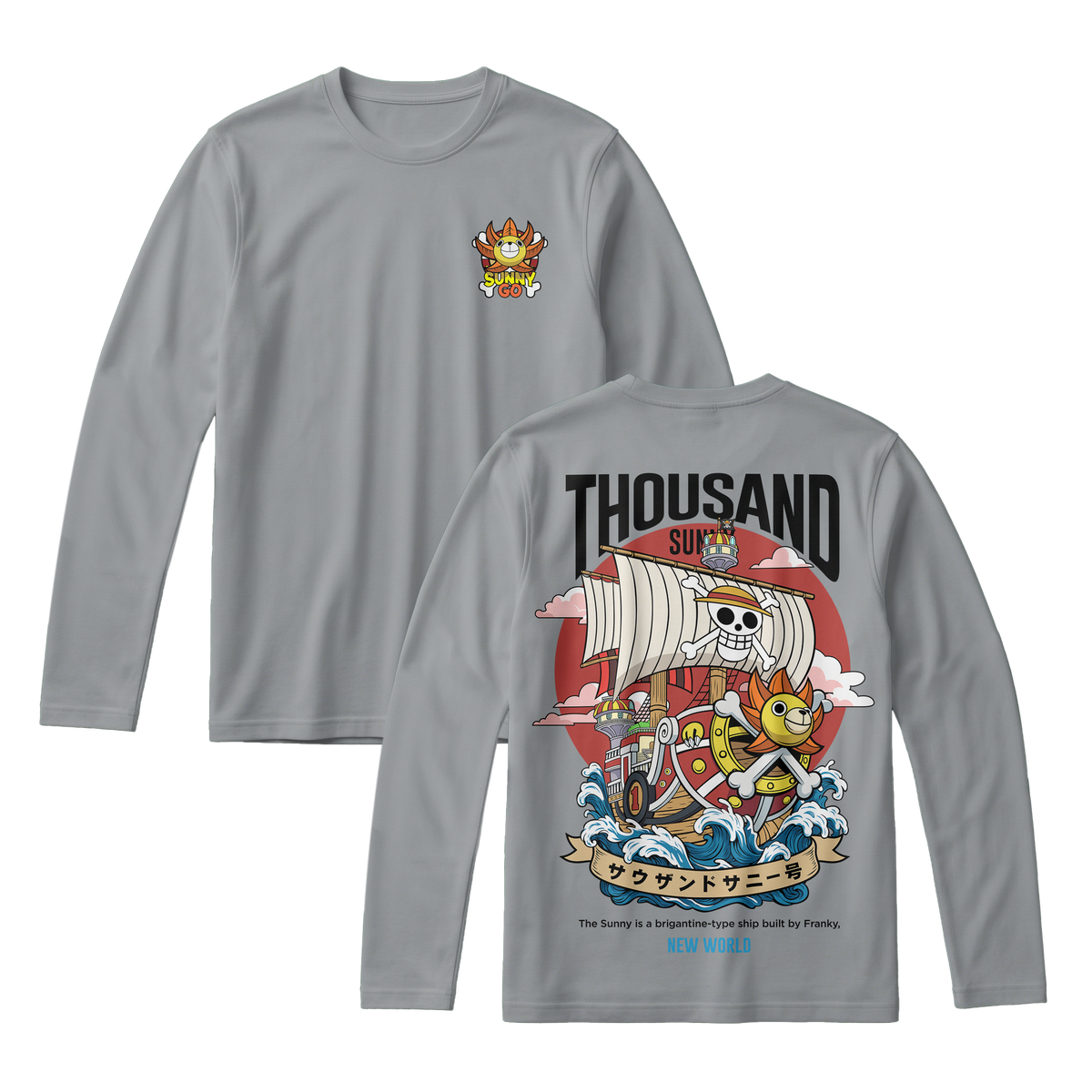 Anime One Piece Thousand Sunny Long Sleeve Tee - RZM016