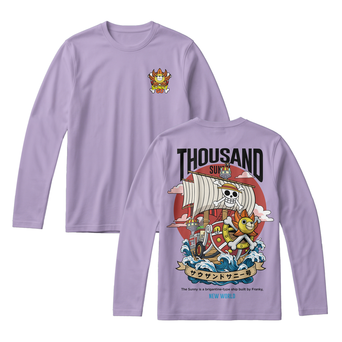 Anime One Piece Thousand Sunny Long Sleeve Tee - RZM016
