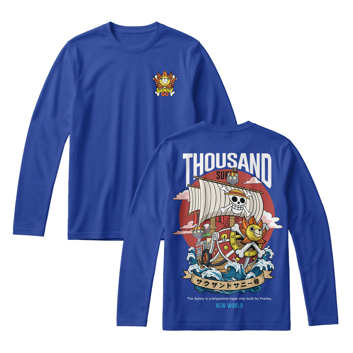 Anime One Piece Thousand Sunny Long Sleeve Tee - RZM016