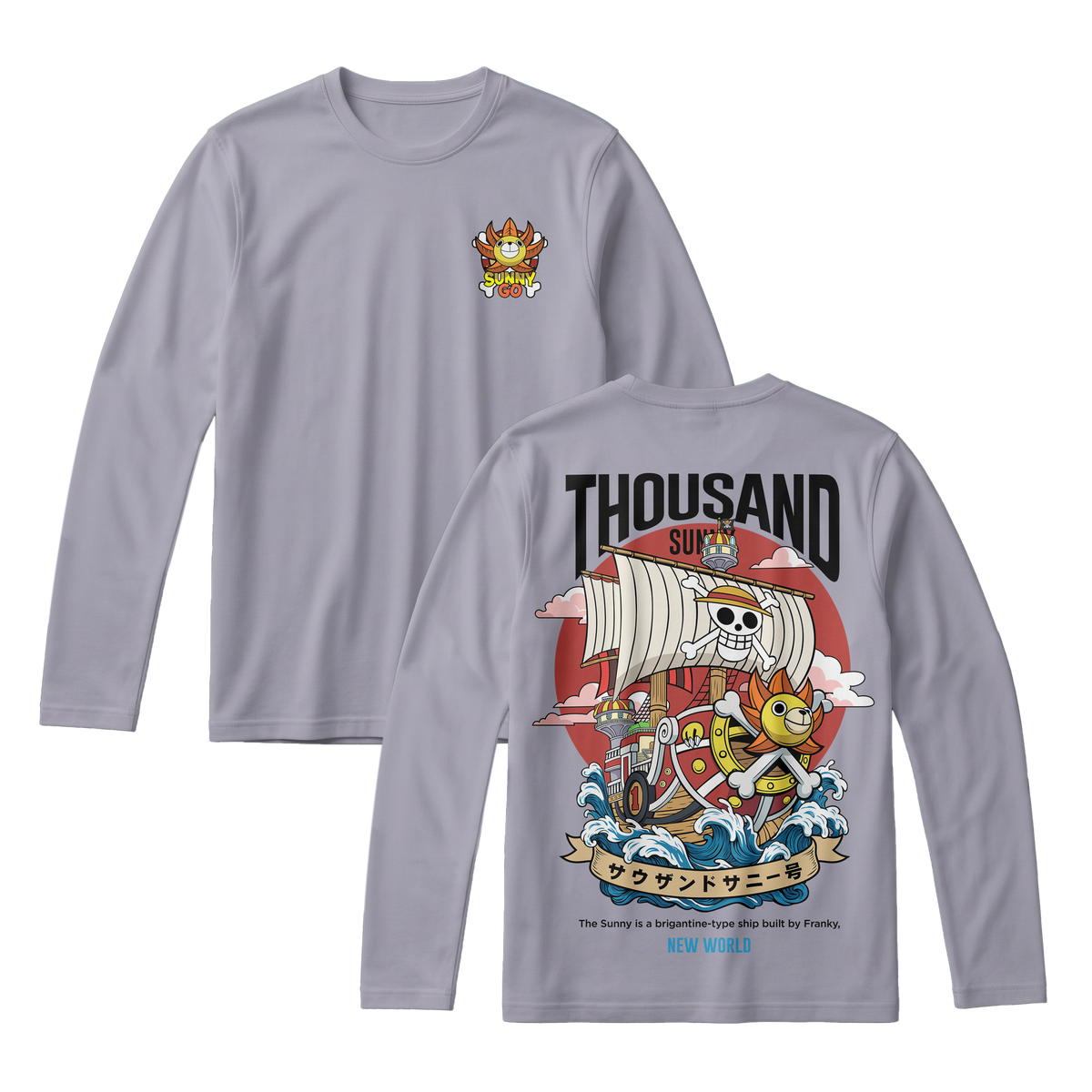Anime One Piece Thousand Sunny Long Sleeve Tee - RZM016