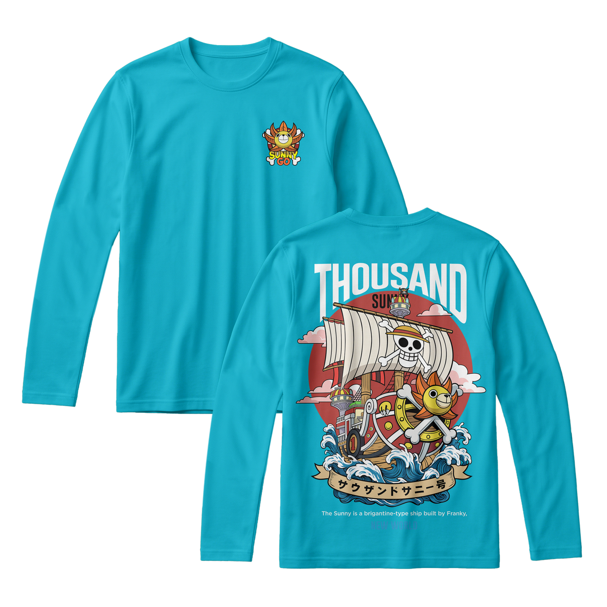 Anime One Piece Thousand Sunny Long Sleeve Tee - RZM016