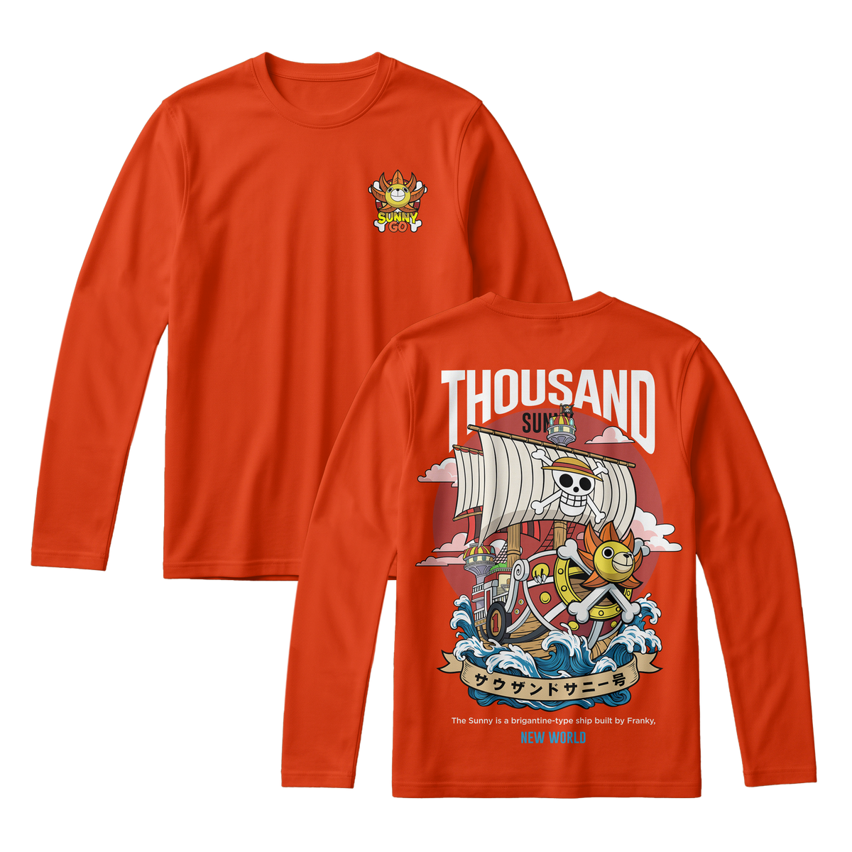 Anime One Piece Thousand Sunny Long Sleeve Tee - RZM016