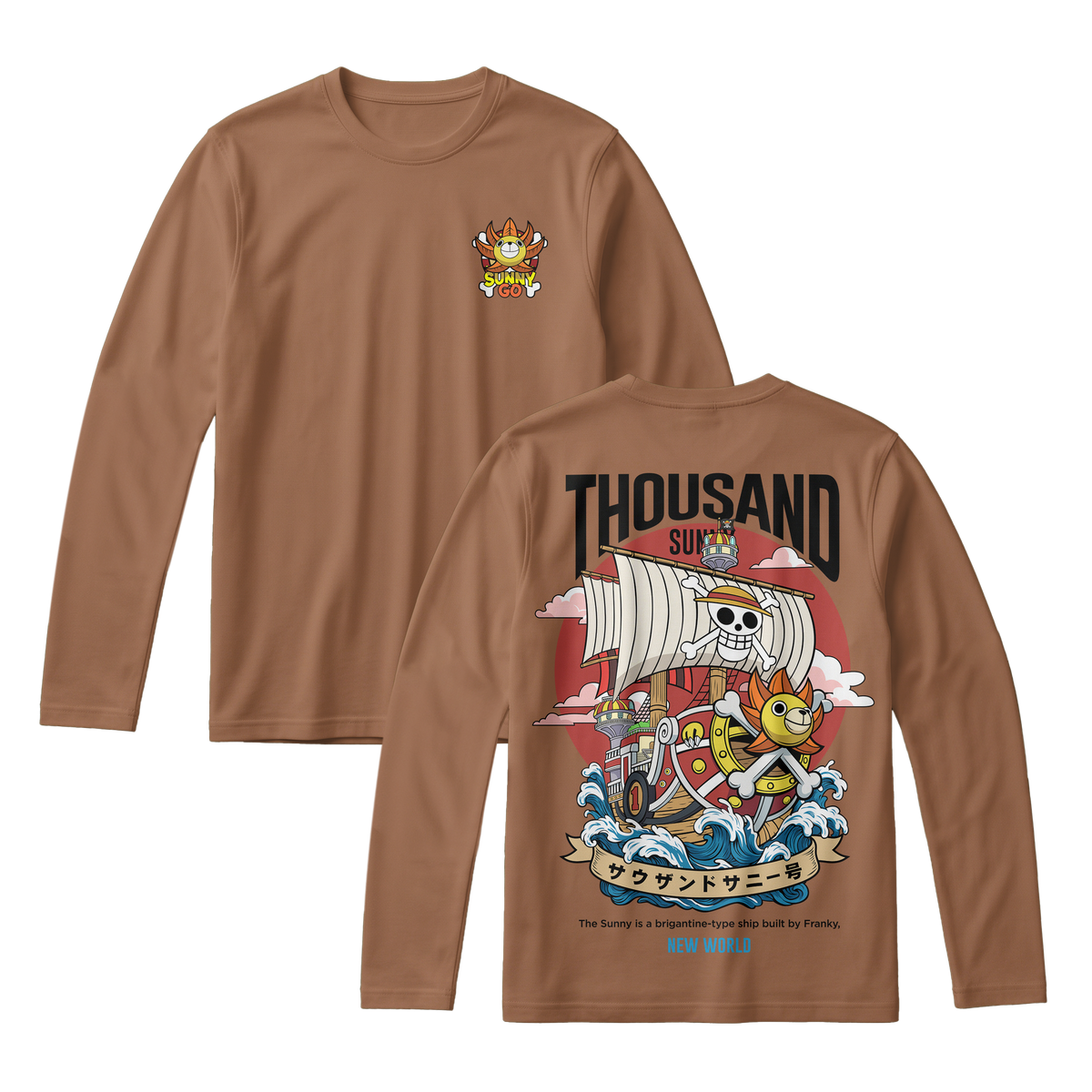 Anime One Piece Thousand Sunny Long Sleeve Tee - RZM016