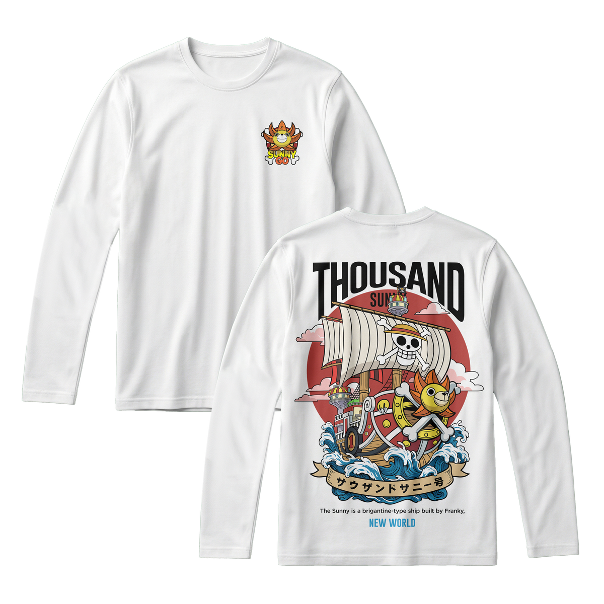 Anime One Piece Thousand Sunny Long Sleeve Tee - RZM016