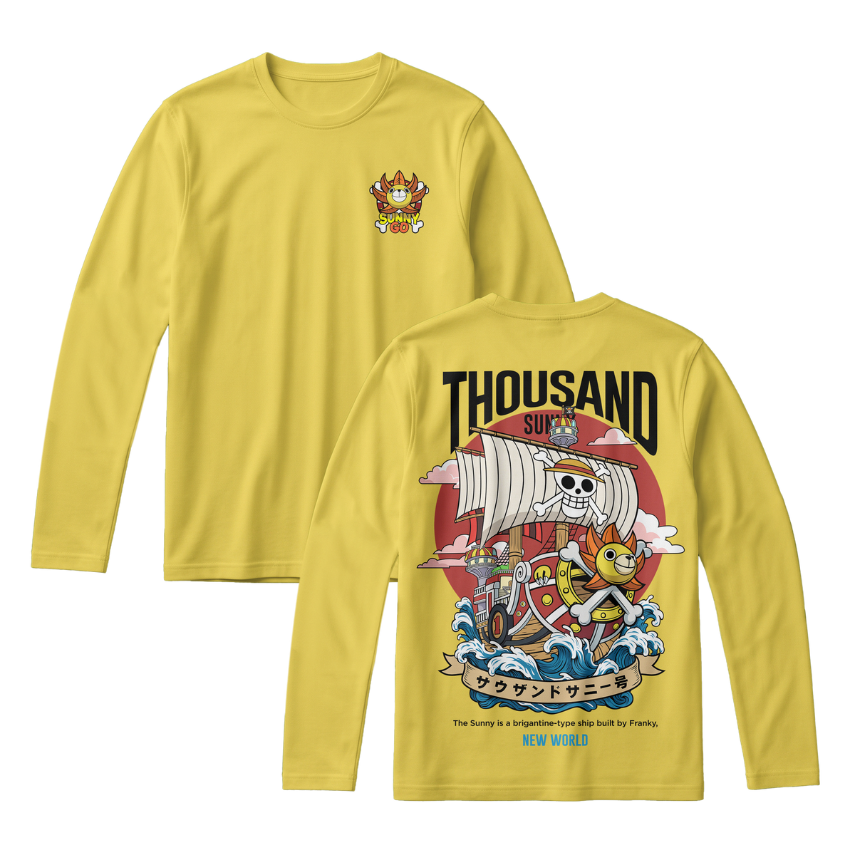 Anime One Piece Thousand Sunny Long Sleeve Tee - RZM016