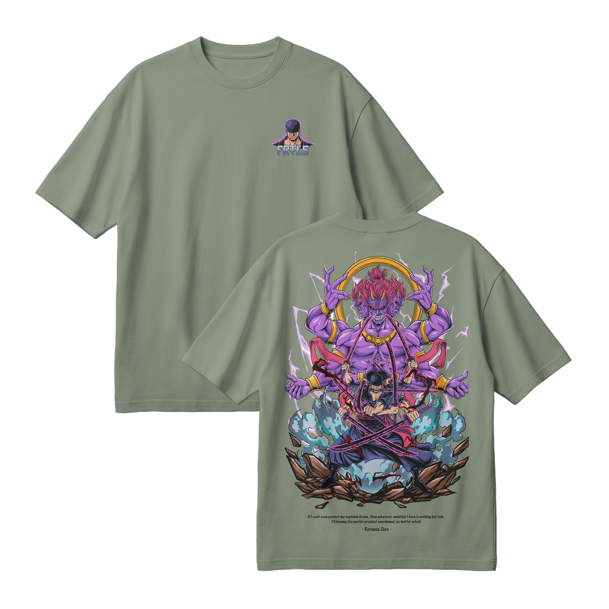 Anime One Piece Roronoa Zoro Oversized T-Shirt - RZM002