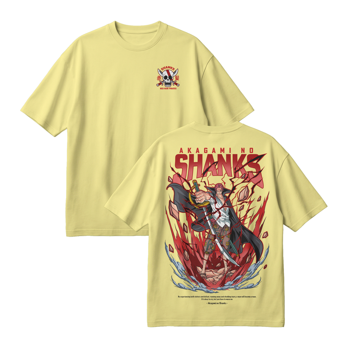 Anime One Piece Akagami no Shanks Oversized T-Shirt - RZM003