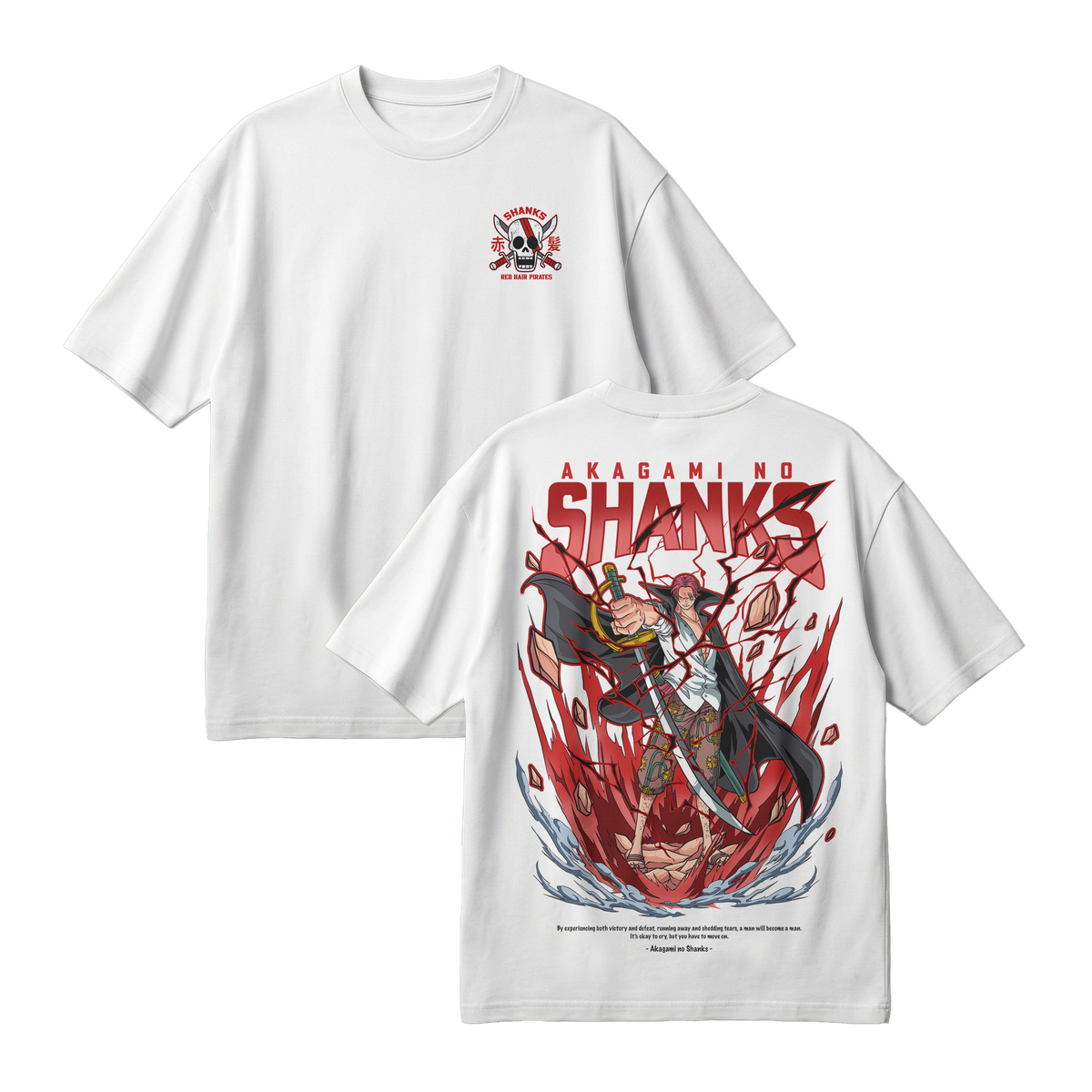 Anime One Piece Akagami no Shanks Oversized T-Shirt - RZM003