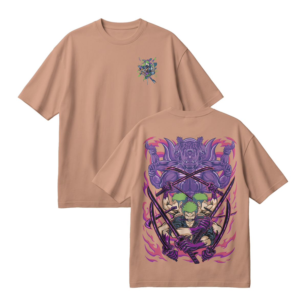Anime One Piece Roronoa Zoro Oversized T-Shirt - RZM004