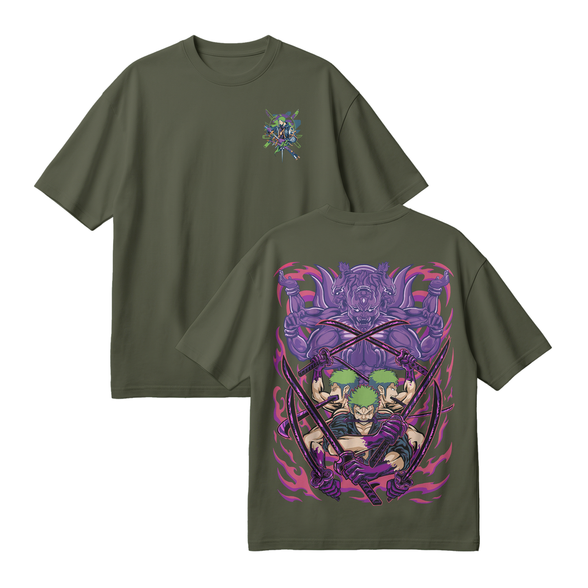 Anime One Piece Roronoa Zoro Oversized T-Shirt - RZM004