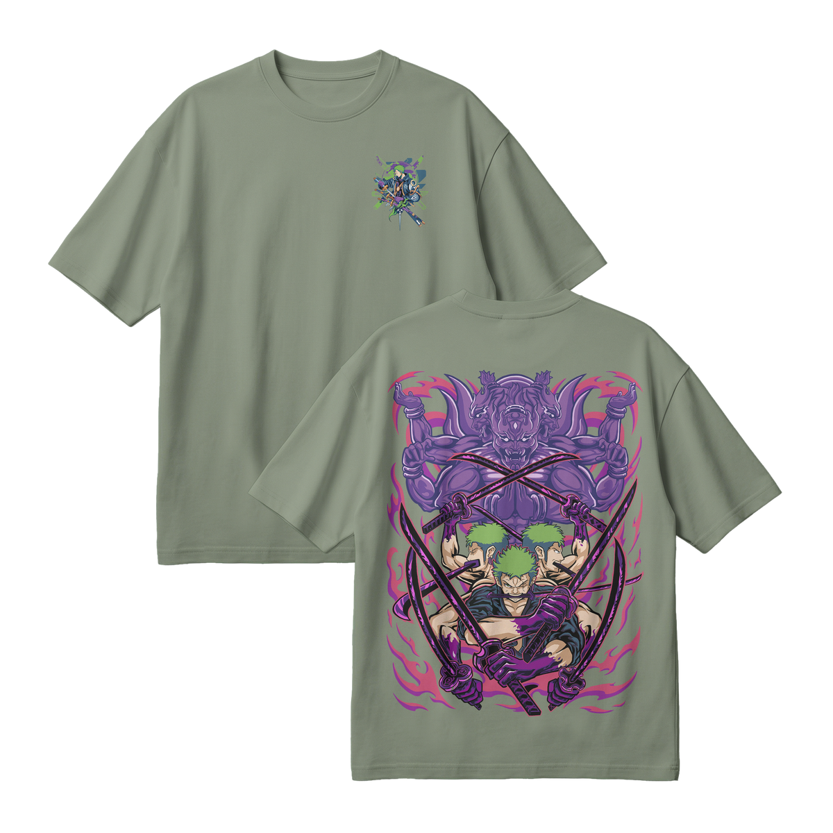 Anime One Piece Roronoa Zoro Oversized T-Shirt - RZM004