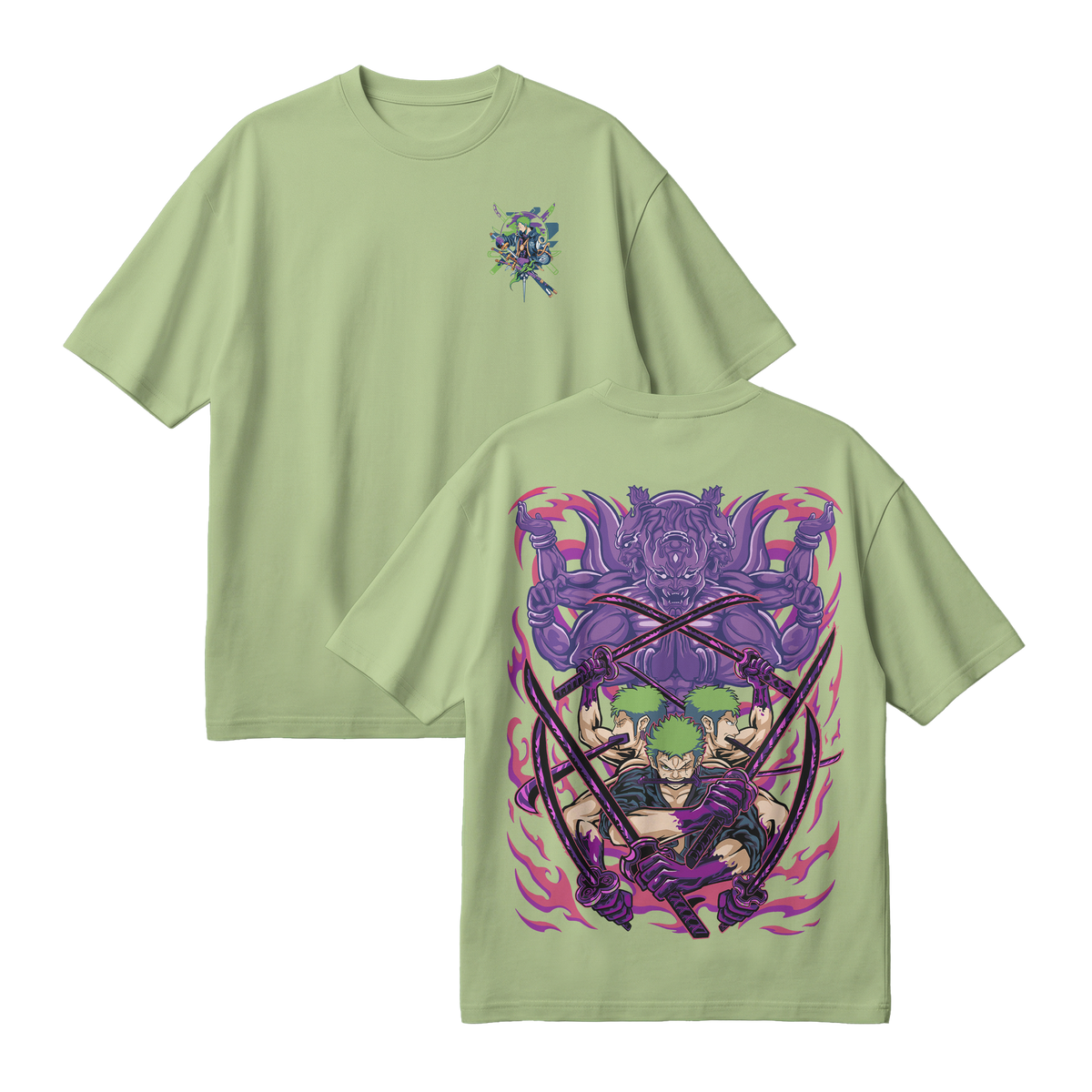 Anime One Piece Roronoa Zoro Oversized T-Shirt - RZM004