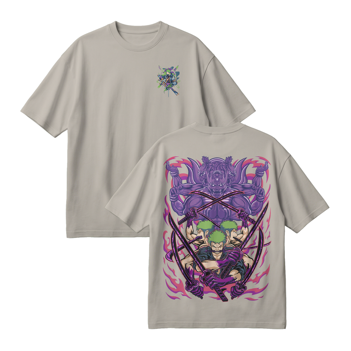 Anime One Piece Roronoa Zoro Oversized T-Shirt - RZM004