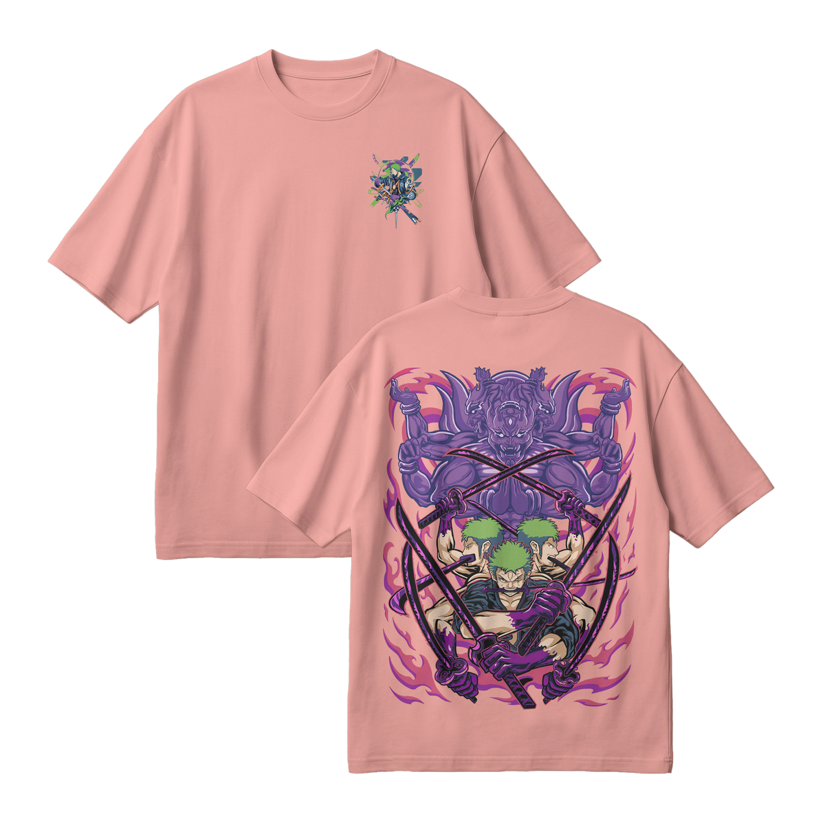 Anime One Piece Roronoa Zoro Oversized T-Shirt - RZM004