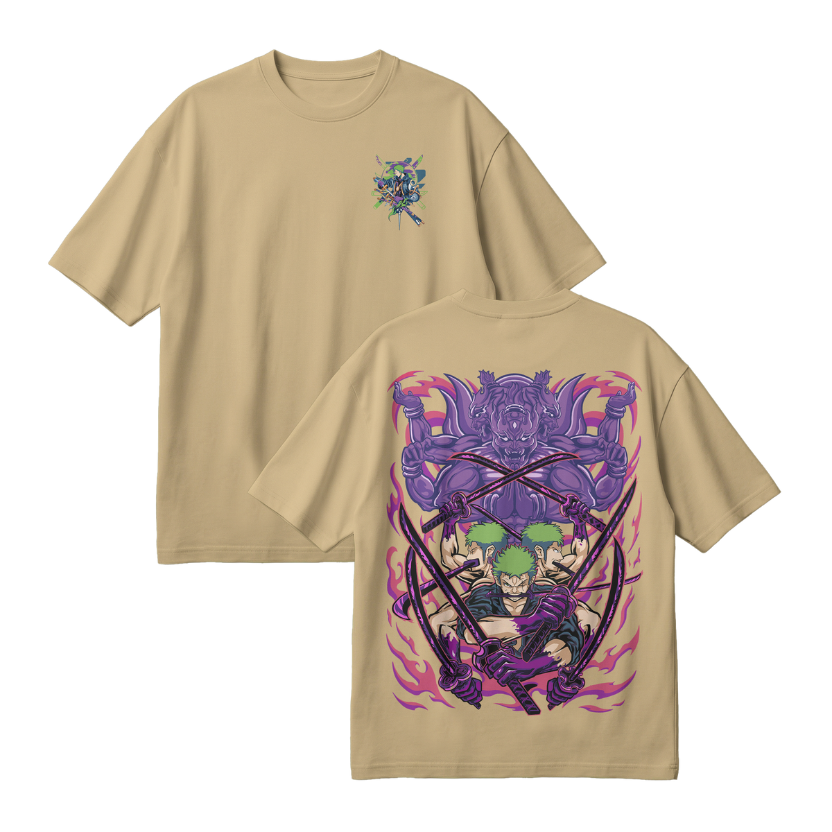 Anime One Piece Roronoa Zoro Oversized T-Shirt - RZM004