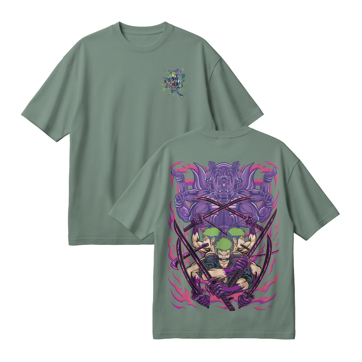 Anime One Piece Roronoa Zoro Oversized T-Shirt - RZM004
