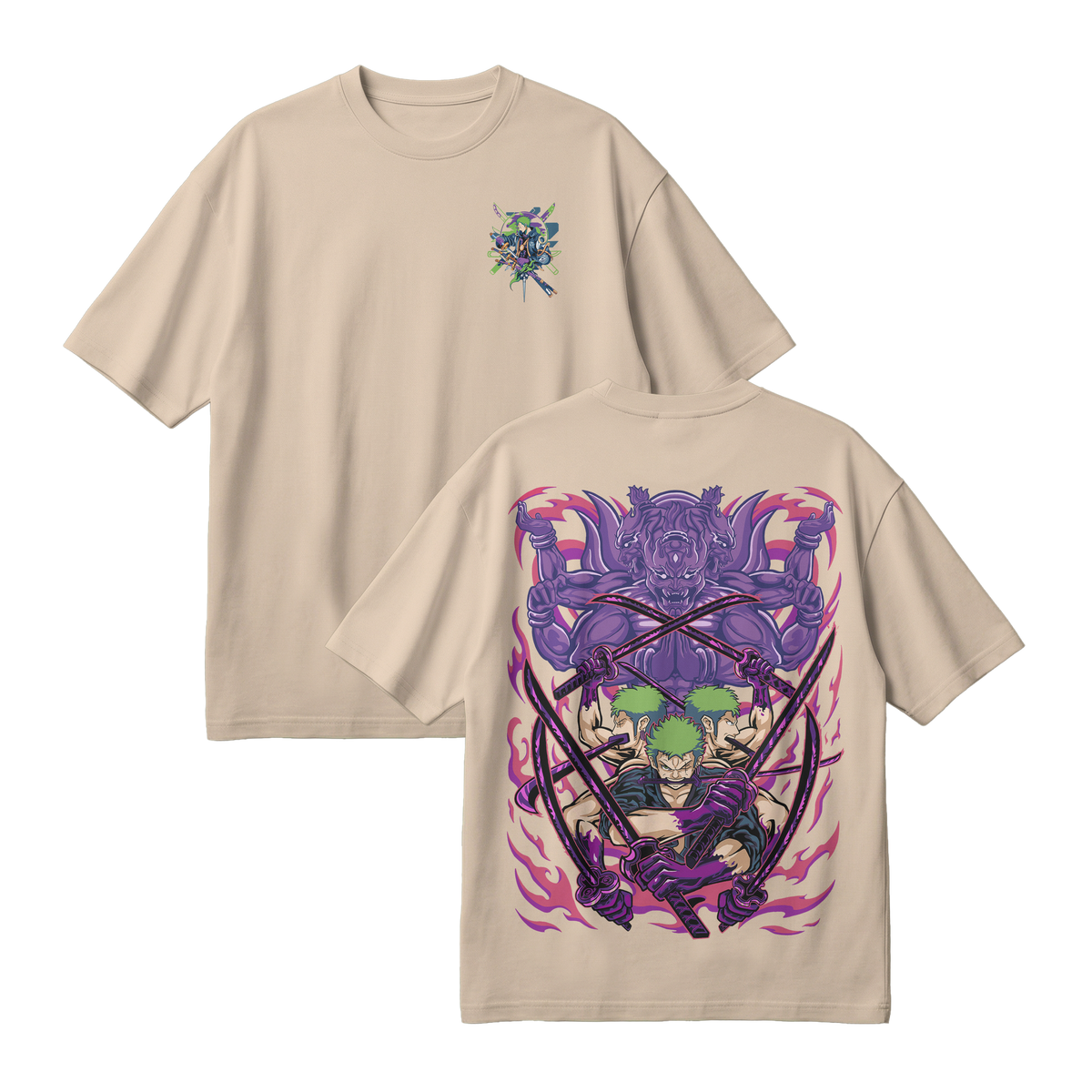 Anime One Piece Roronoa Zoro Oversized T-Shirt - RZM004