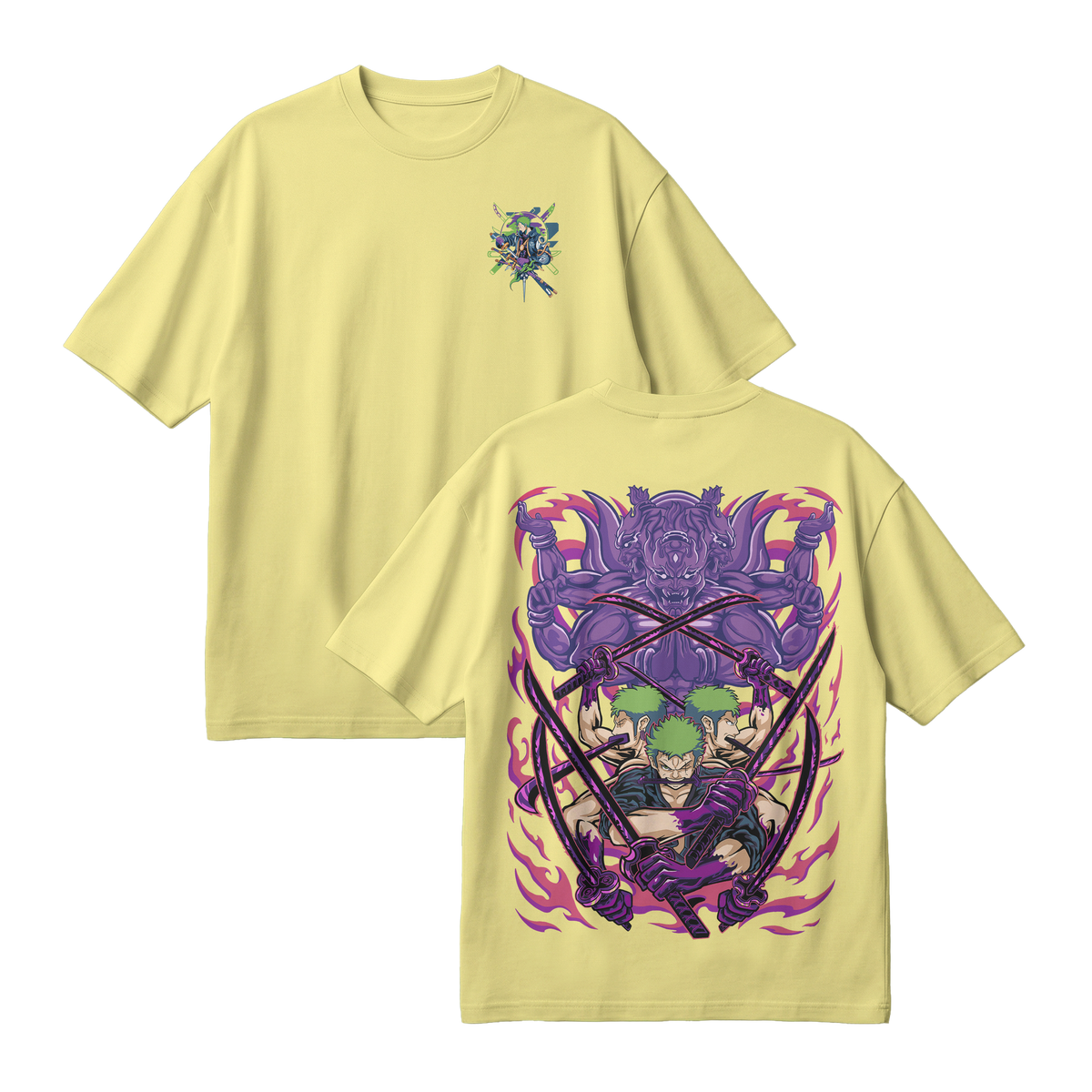Anime One Piece Roronoa Zoro Oversized T-Shirt - RZM004