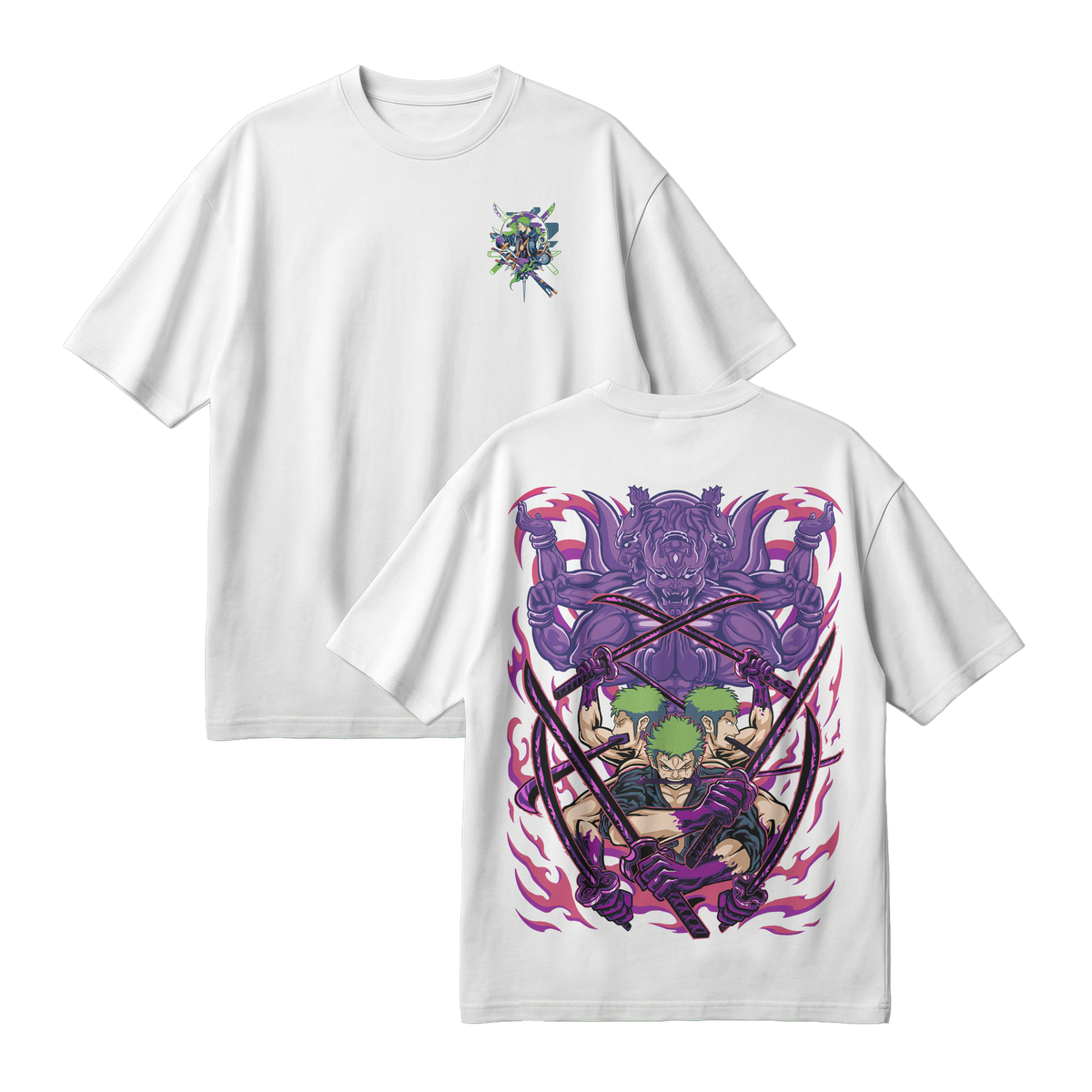 Anime One Piece Roronoa Zoro Oversized T-Shirt - RZM004
