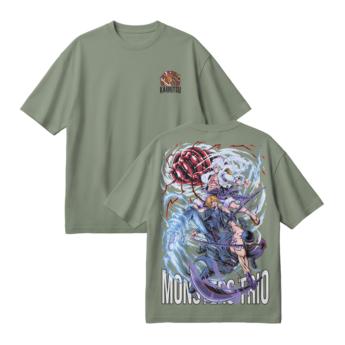 Anime One Piece Monster Trio Oversized T-Shirt - RZM009