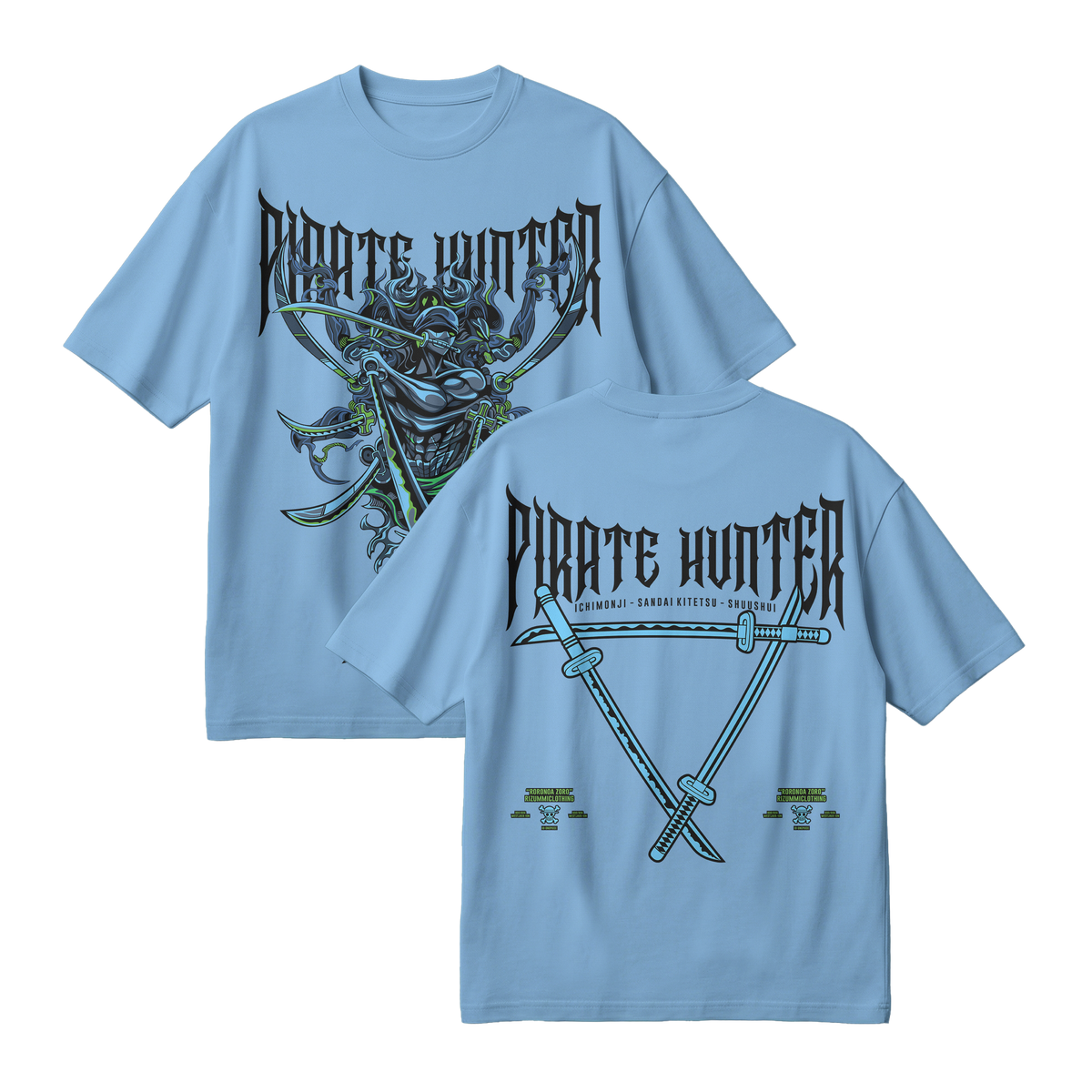 Anime One Piece Roronoa Zoro Pirates Hunter Oversized T-Shirt - RZM010