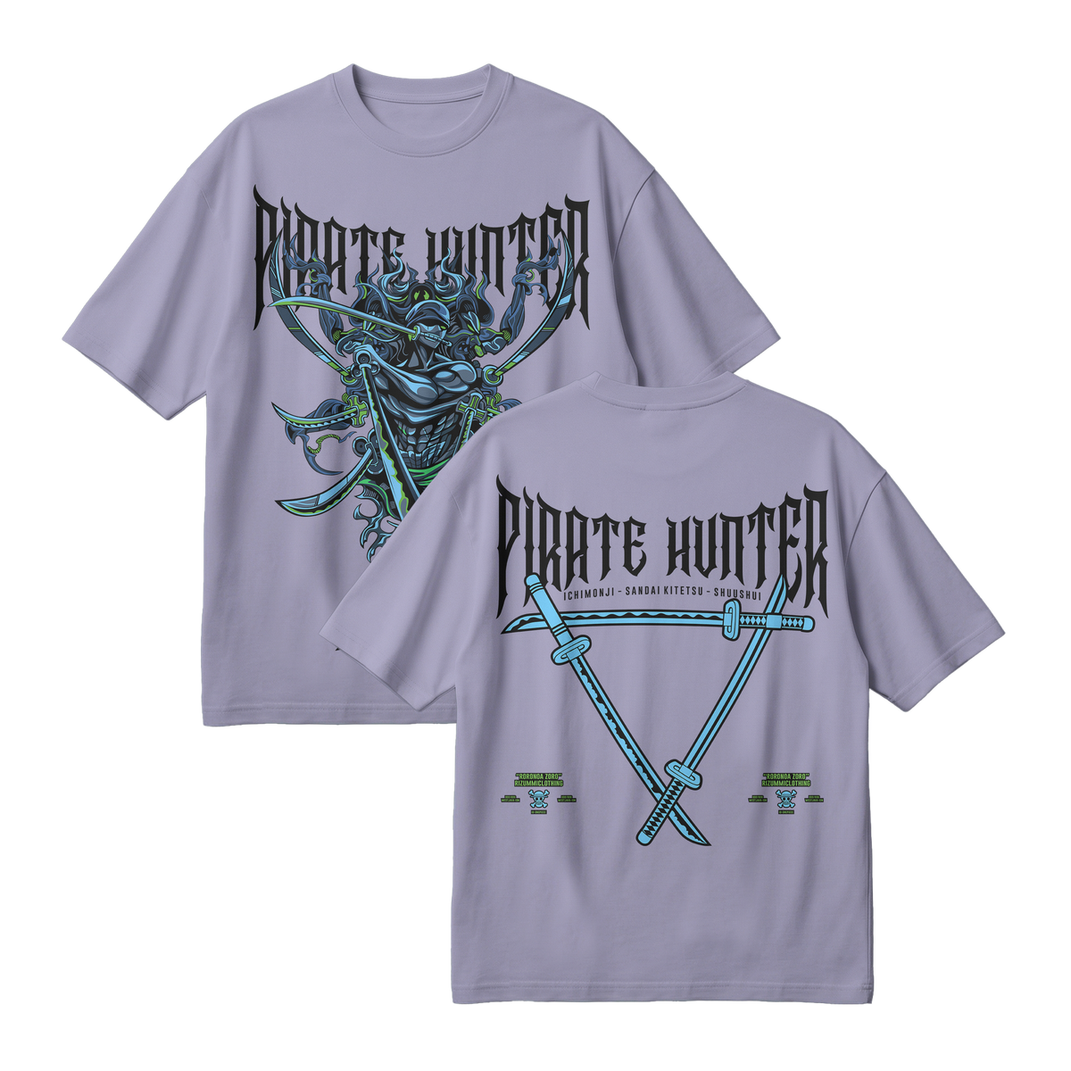 Anime One Piece Roronoa Zoro Pirates Hunter Oversized T-Shirt - RZM010