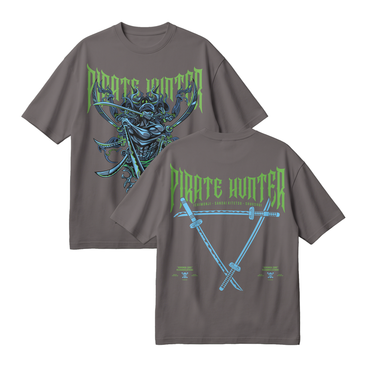 Anime One Piece Roronoa Zoro Pirates Hunter Oversized T-Shirt - RZM010