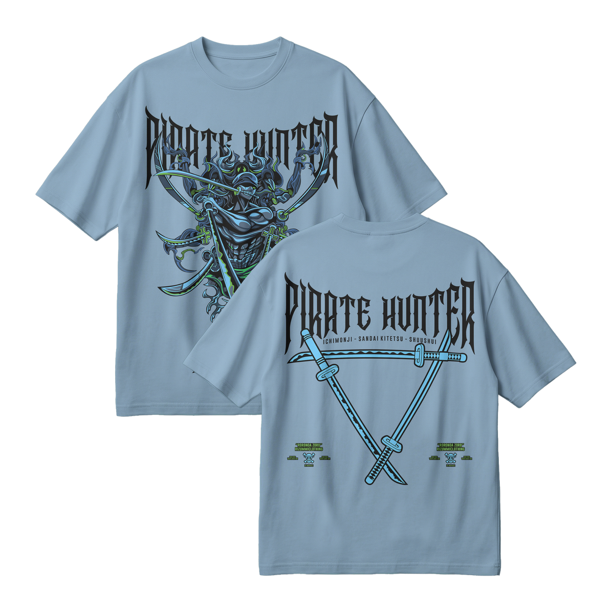 Anime One Piece Roronoa Zoro Pirates Hunter Oversized T-Shirt - RZM010