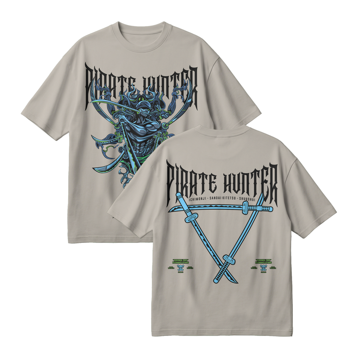 Anime One Piece Roronoa Zoro Pirates Hunter Oversized T-Shirt - RZM010