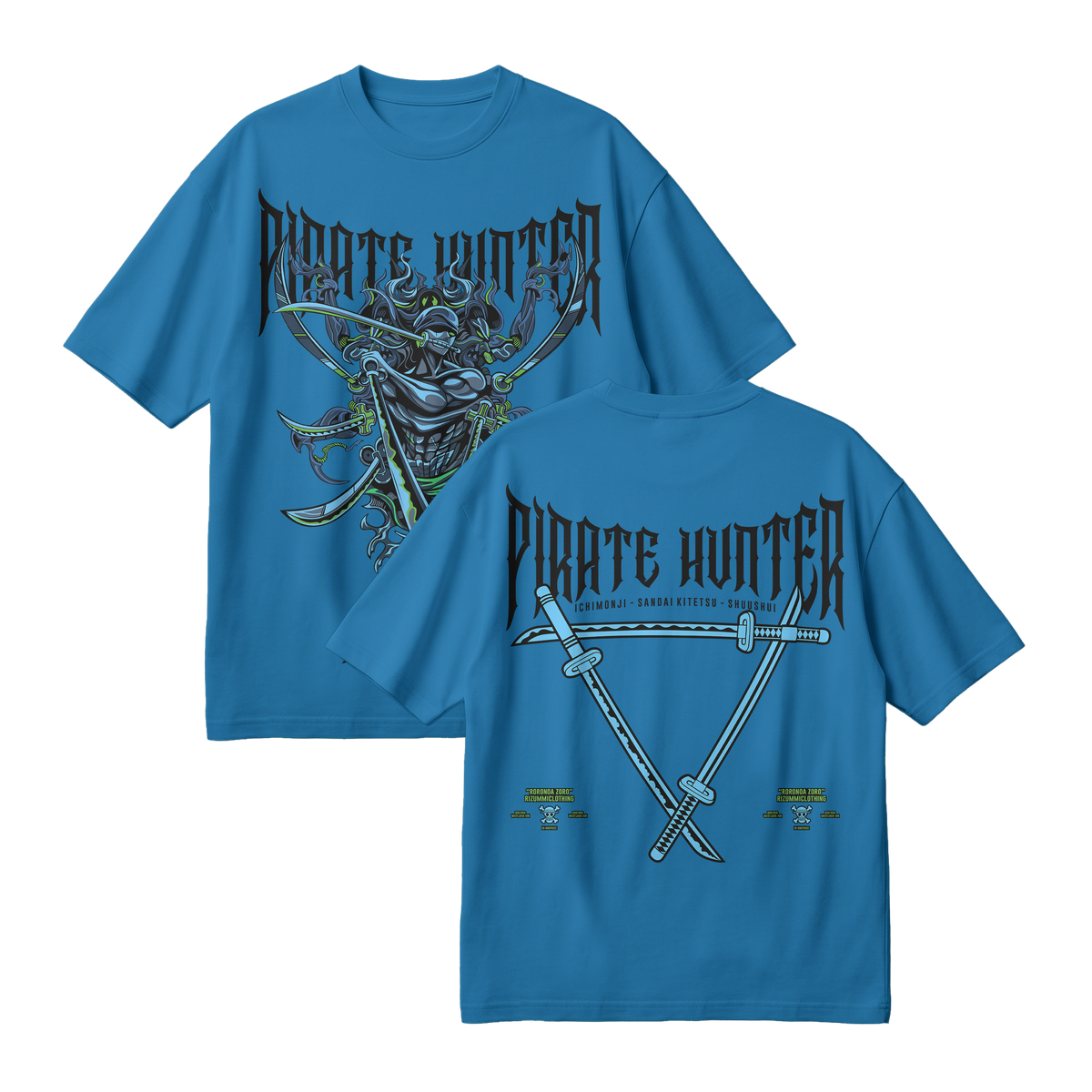 Anime One Piece Roronoa Zoro Pirates Hunter Oversized T-Shirt - RZM010