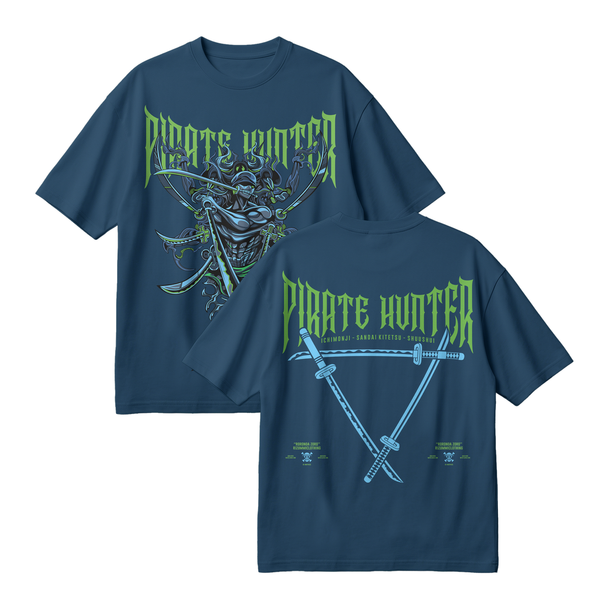 Anime One Piece Roronoa Zoro Pirates Hunter Oversized T-Shirt - RZM010