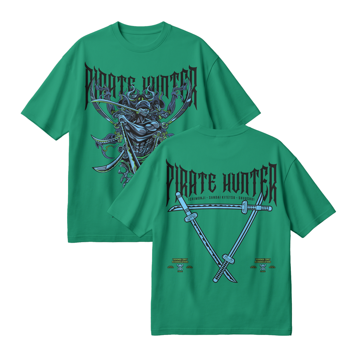 Anime One Piece Roronoa Zoro Pirates Hunter Oversized T-Shirt - RZM010