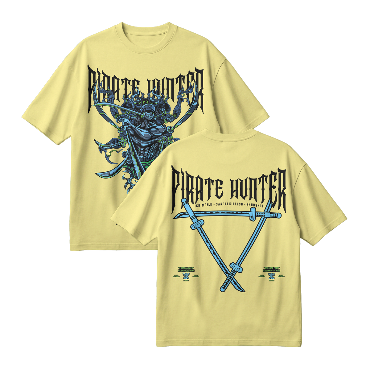 Anime One Piece Roronoa Zoro Pirates Hunter Oversized T-Shirt - RZM010