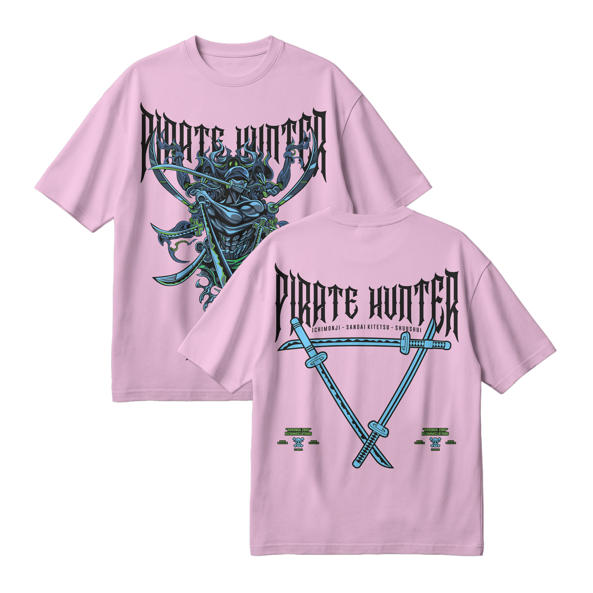 Anime One Piece Roronoa Zoro Pirates Hunter Oversized T-Shirt - RZM010