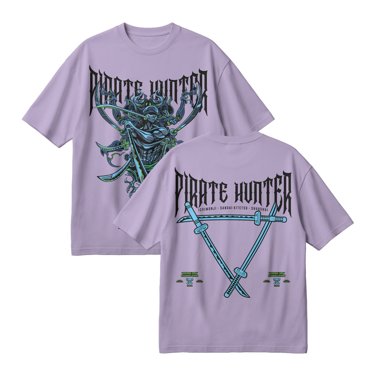Anime One Piece Roronoa Zoro Pirates Hunter Oversized T-Shirt - RZM010