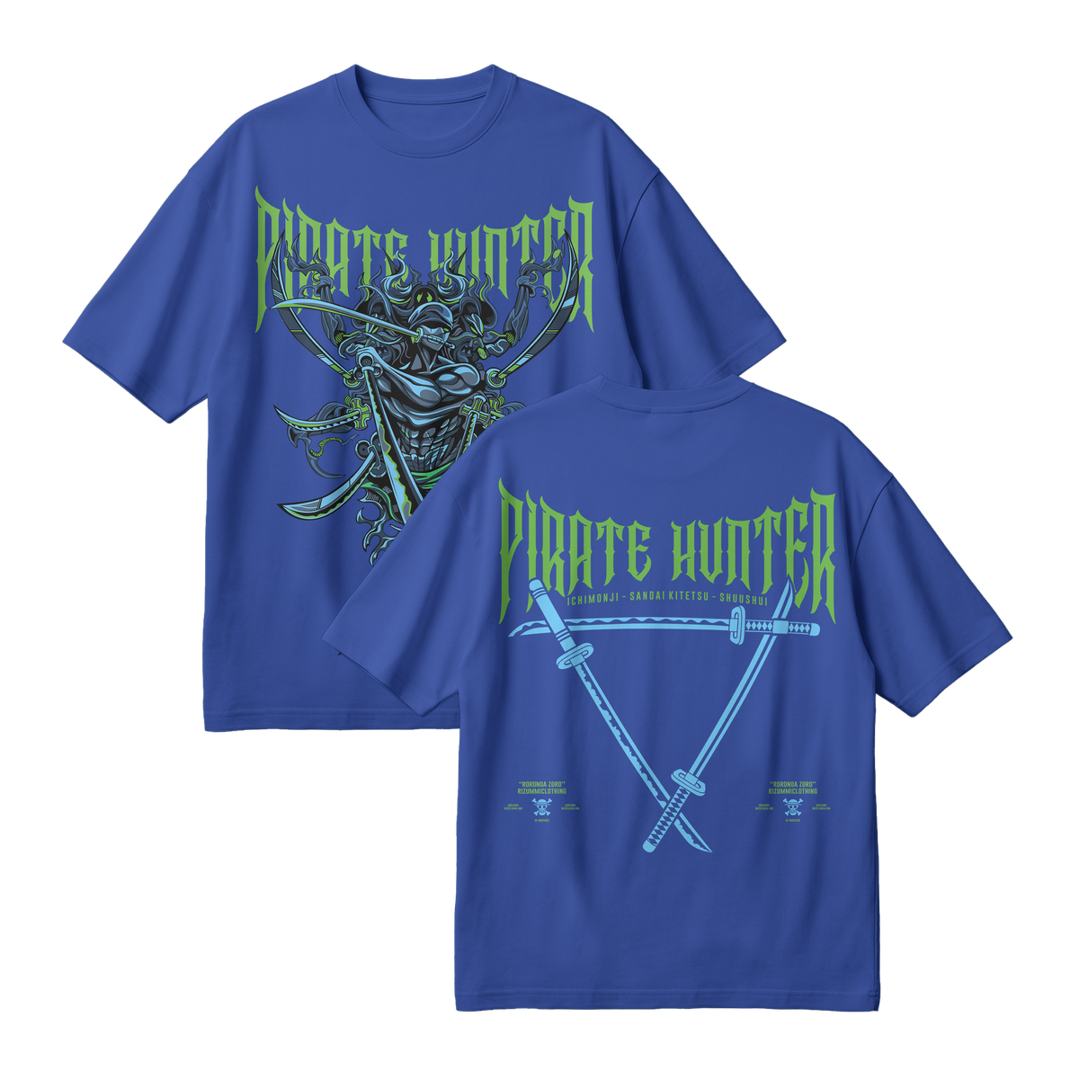 Anime One Piece Roronoa Zoro Pirates Hunter Oversized T-Shirt - RZM010