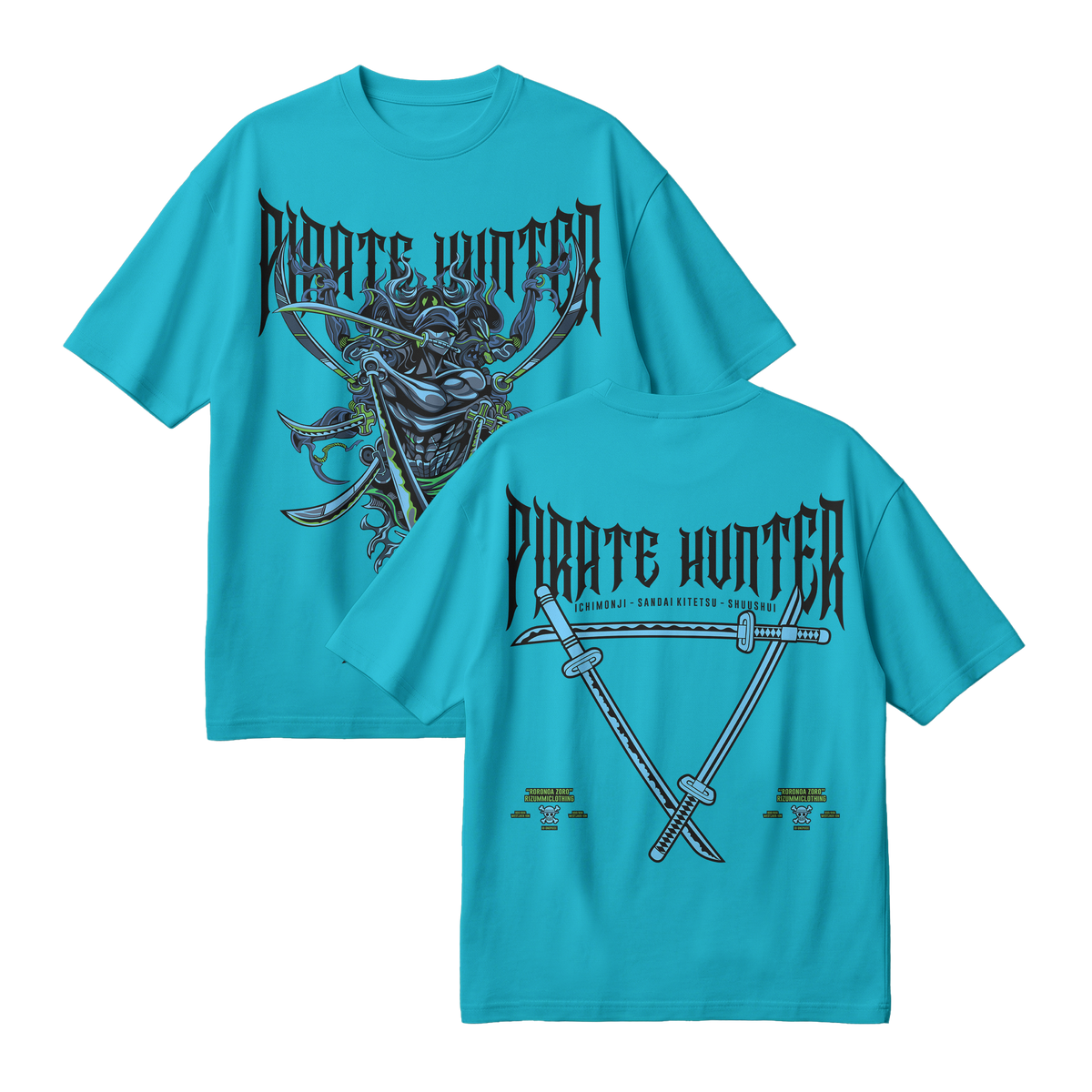Anime One Piece Roronoa Zoro Pirates Hunter Oversized T-Shirt - RZM010