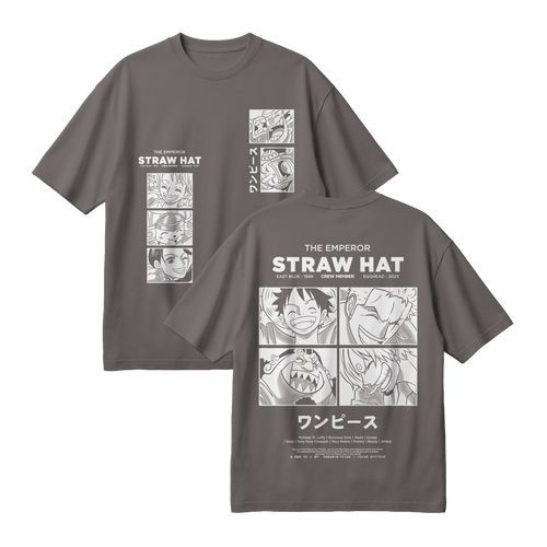 Anime One Piece Emperor Straw Hat Crew Oversized T-Shirt - RZM014