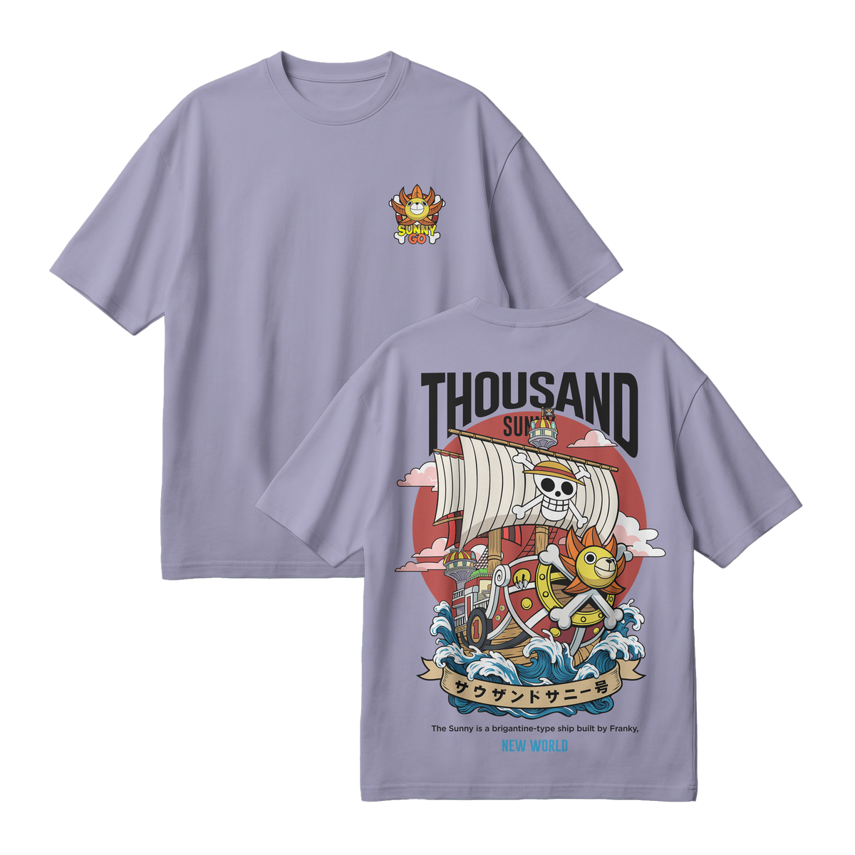 Anime One Piece Thousand Sunny Oversized T-Shirt - RZM016