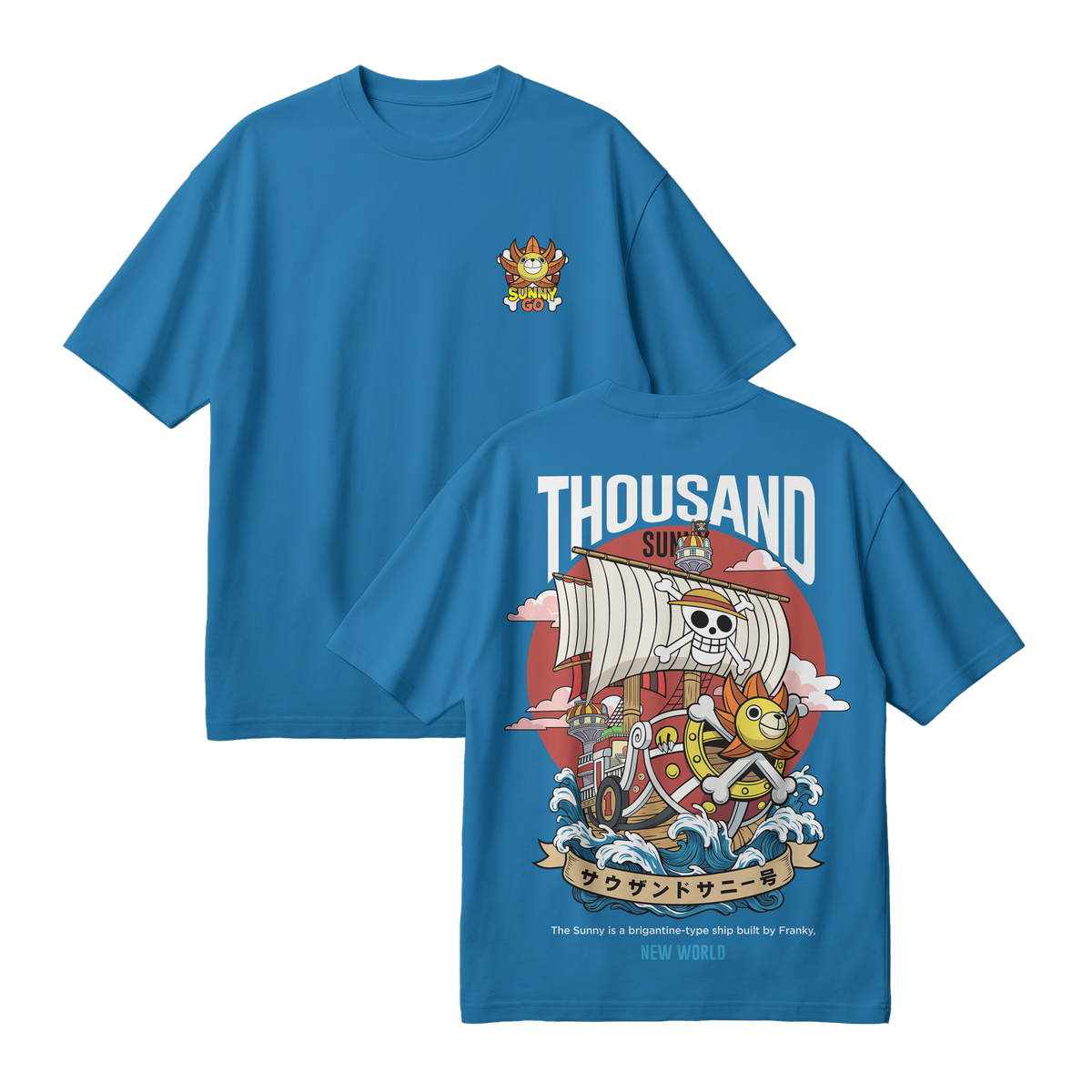 Anime One Piece Thousand Sunny Oversized T-Shirt - RZM016