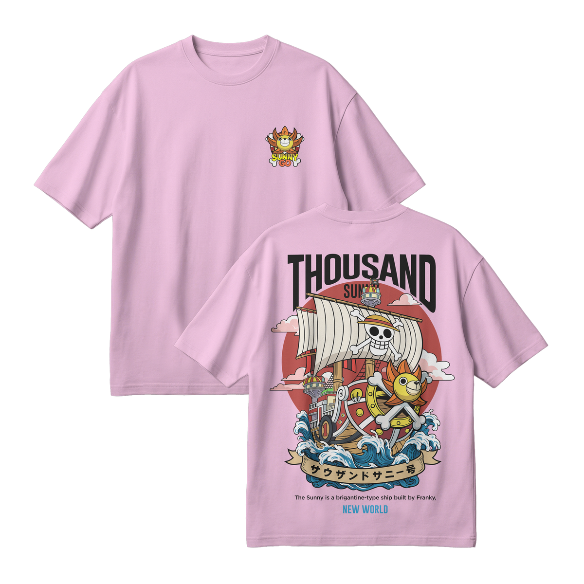 Anime One Piece Thousand Sunny Oversized T-Shirt - RZM016